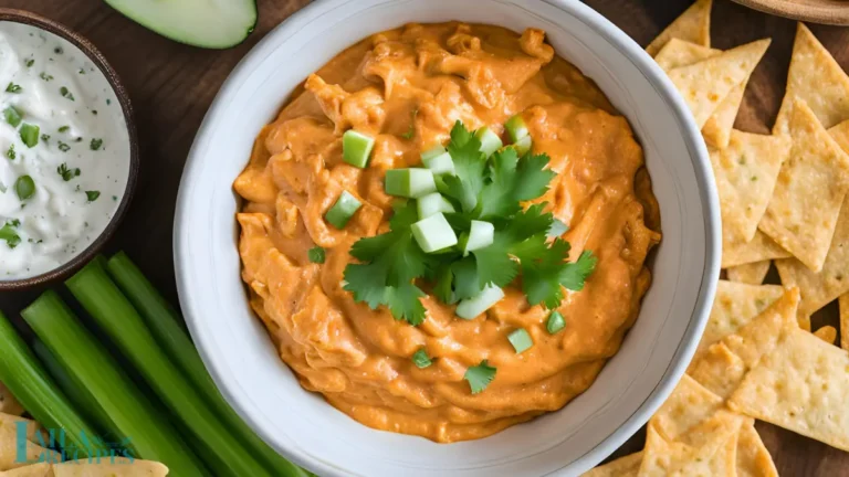 Step-by-step process of making Buffalo Chicken Dip in a slow cooker.