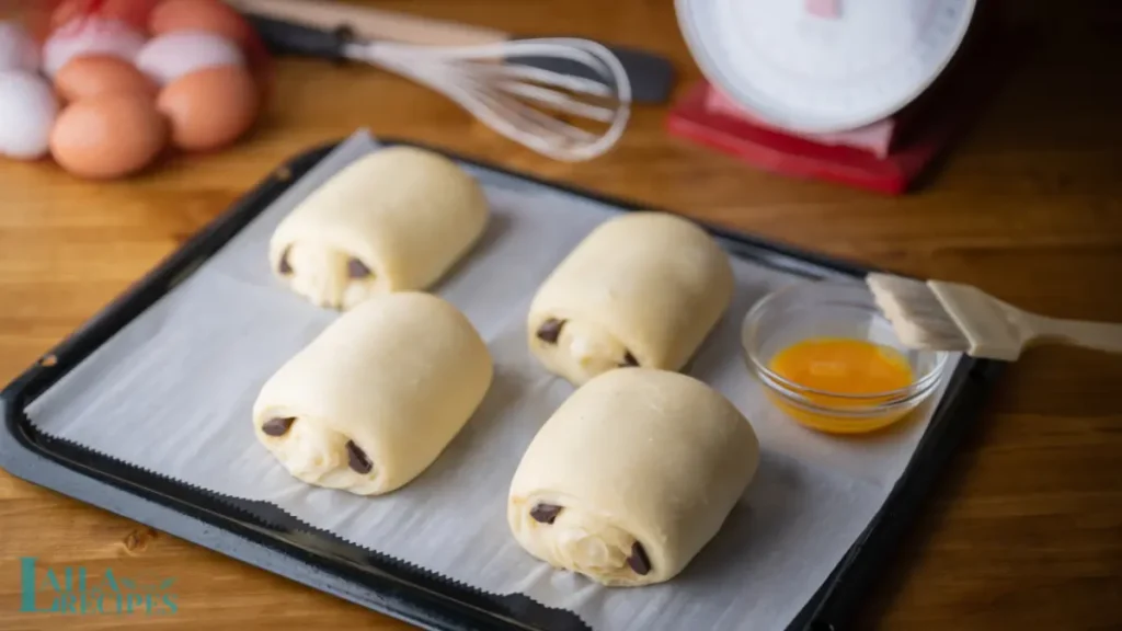 Step-by-step process of making buttery pastry dough.